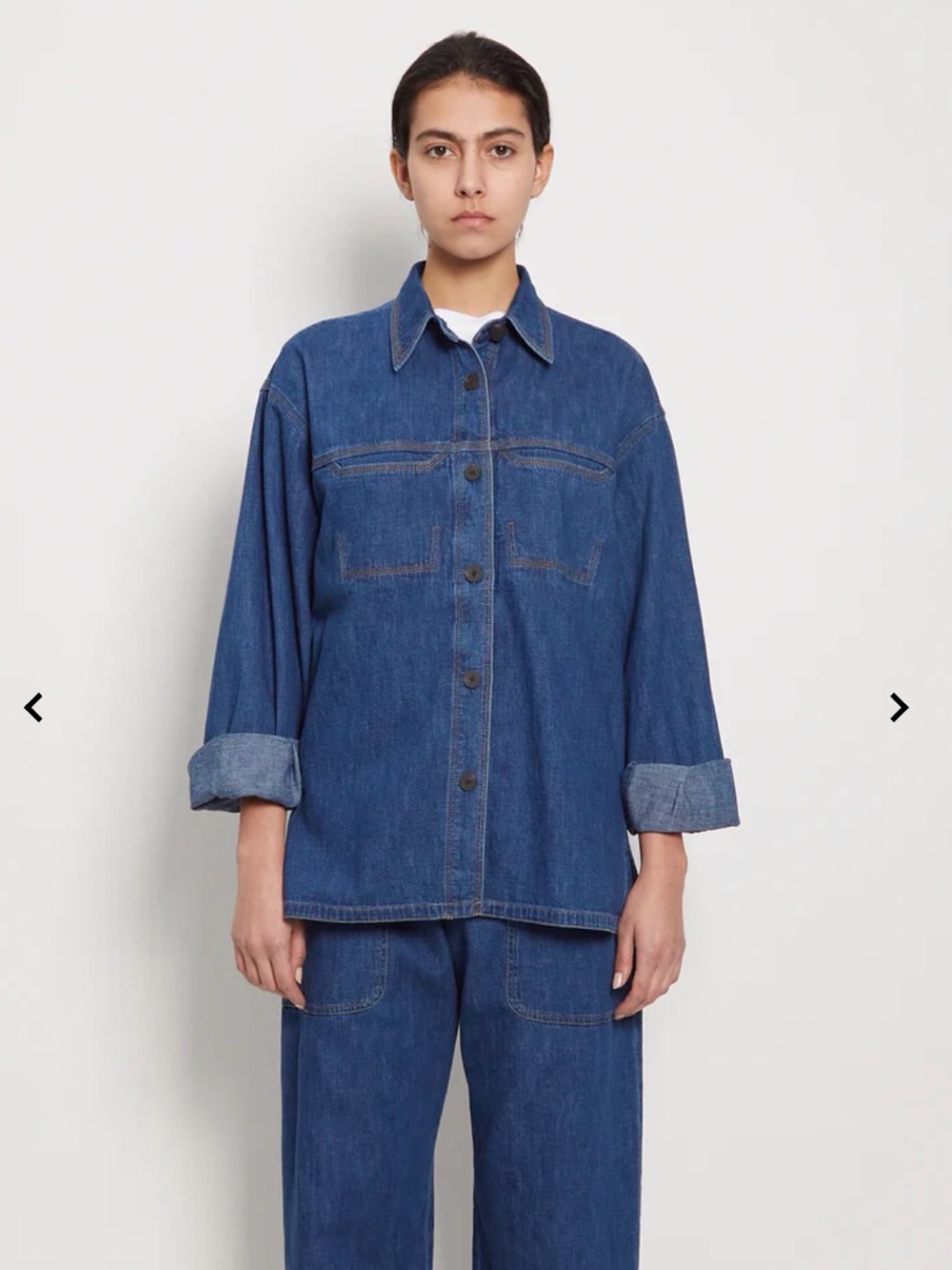 Studio Nicholson Blue Denim Button-Down Shirt - Picture 8 of 10